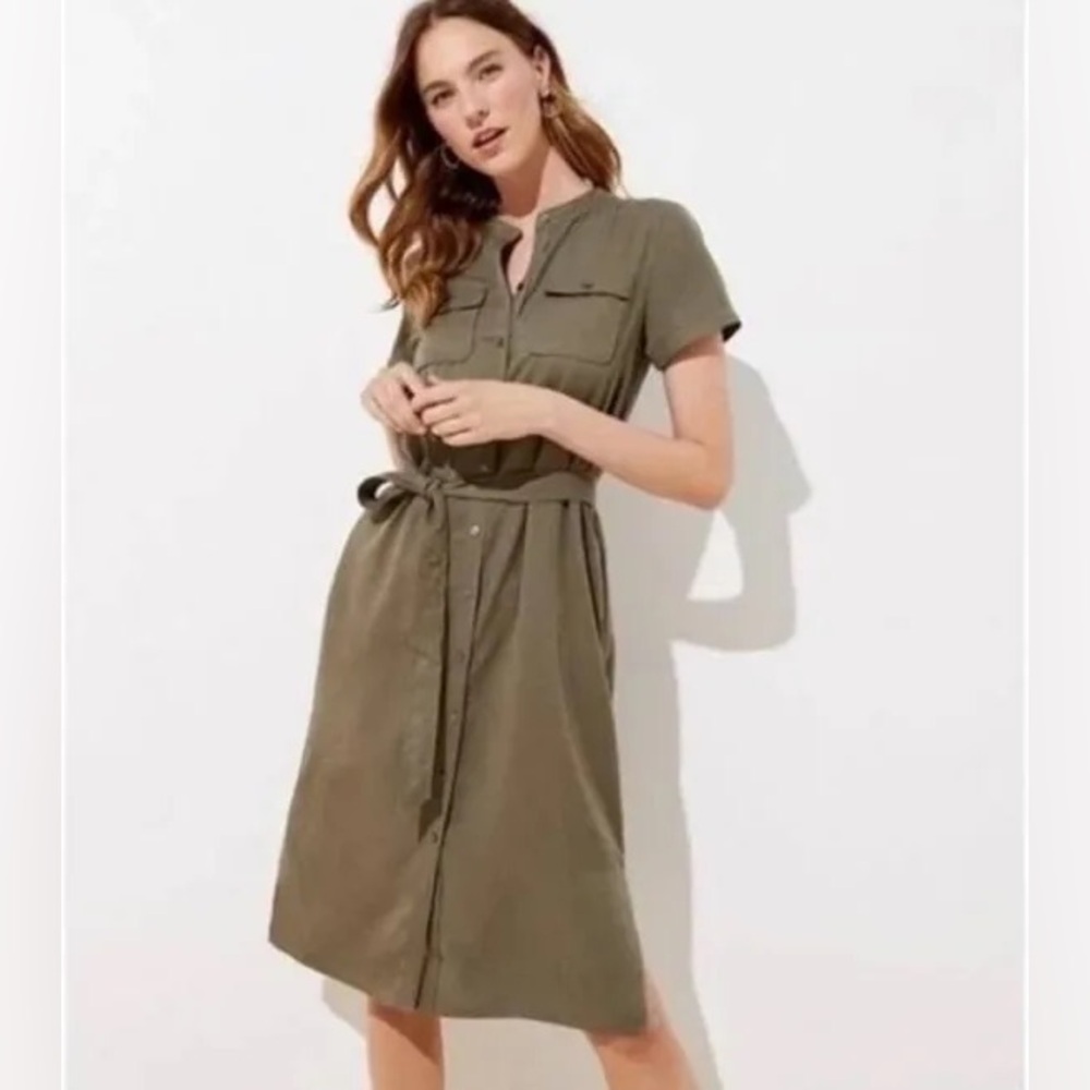 LOFT - Drapey Utility Shirtdress